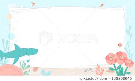 明亮的海洋主題背景，適合兒童 138808946