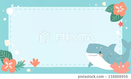 柔和的海洋色調背景設計，適合兒童。 138808956