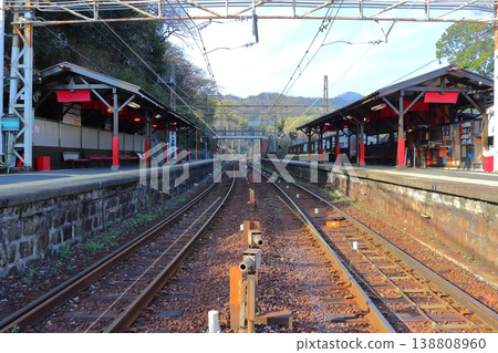 Nankai Railway Kudoyama Station, view towards Mount Koya (Kudoyama Town, Wakayama Prefecture) Nankai Railway Kudoyama Station, view towards Mount Koya (Kudoyama Town, Wakayama Prefecture) 138808960
