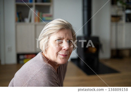Portrait of elderly woman at home. Portrait of elderly woman at home. 138809158