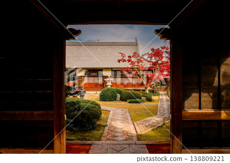 Nov 24 2025 Maple garden view framed by Genkoan temple window Nov 24 2025 Maple garden view framed by Genkoan temple window 138809221