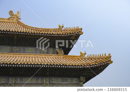Roofs with sculptures of ancient Imperial Palace of 15 century in Forbidden City in Beijing, China Roofs with sculptures of ancient Imperial Palace of 15 century in Forbidden City in Beijing, China 138809315