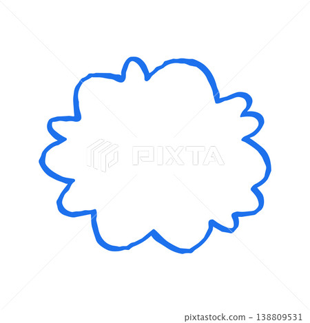 Fluffy Cloud Or Speech Bubble Hand Drawn Vector Illustration. Whimsical Doodle Frame Grunge Texture Fluffy Cloud Or Speech Bubble Hand Drawn Vector Illustration. Whimsical Doodle Frame Grunge Texture 138809531