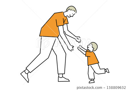 父子倆朝彼此跑去 138809632