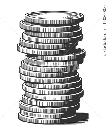 Stack of Coins Finance Wealth raster illustration 138809882