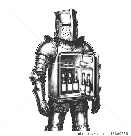 Medieval Knight Armor with Fridge Full of Beer Medieval Knight Armor with Fridge Full of Beer 138809888