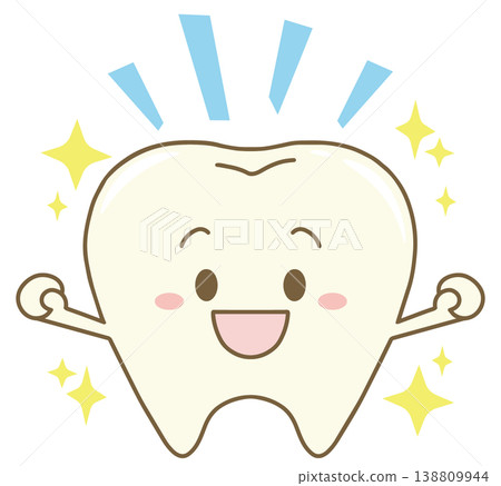 Sparkling, healthy teeth - Character illustration Sparkling, healthy teeth - Character illustration 138809944