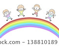 孩子們在彩虹上跳躍 138810189