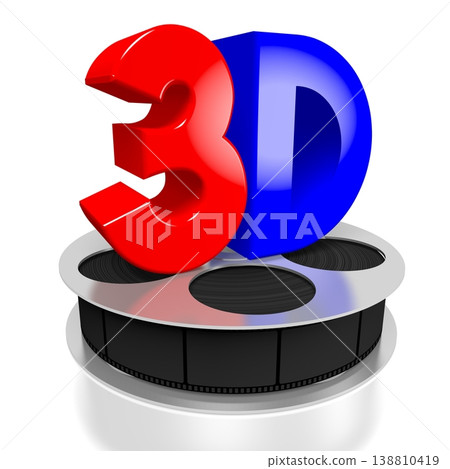 Film reel and 3D word - cinema, movie theater concept 138810419