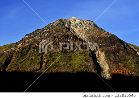 十一月的上高地,燒岳(照片攝於梓川左岸) 十一月的上高地,燒岳(照片攝於梓川左岸) 138810546