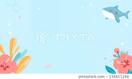 兒童海洋主題背景素材 138811298