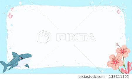 明亮的兒童背景，以海洋色彩為主。 138811305