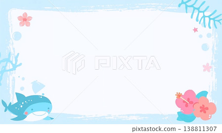 乾淨清爽的海洋色背景素材。 138811307