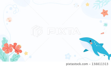 以柔和的海景和鮮花為背景的標題 138811313