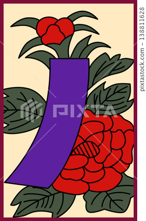 Peonies and blue short hanafuda cards Peonies and blue short hanafuda cards 138811628