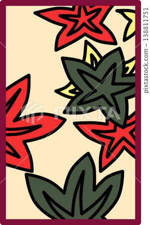 Simple Hanafuda cards featuring autumn leaves and dregs. Simple Hanafuda cards featuring autumn leaves and dregs. 138811751