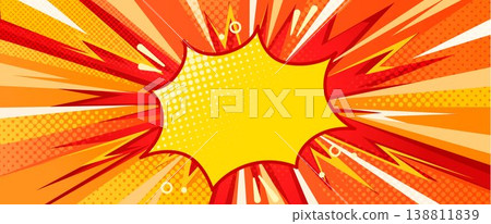 Vibrant comic book pop art halftone background Vibrant comic book pop art halftone background 138811839
