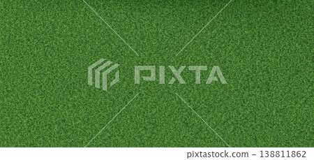 Realistic green grass field top view Realistic green grass field top view 138811862