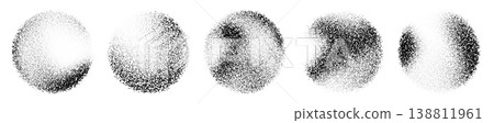 Abstract gradient spheres with grainy dot texture 138811961