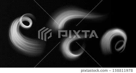 Realistic smoke swirls on transparent background Realistic smoke swirls on transparent background 138811978
