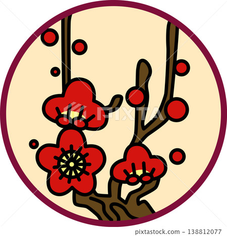 梅花與柿花札牌 138812077
