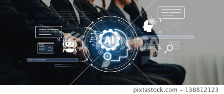 Generative AI user interface for creating content and chatbot conversations. Fermion 138812123