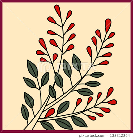 A square Hanafuda card featuring bush clover and dregs. A square Hanafuda card featuring bush clover and dregs. 138812264