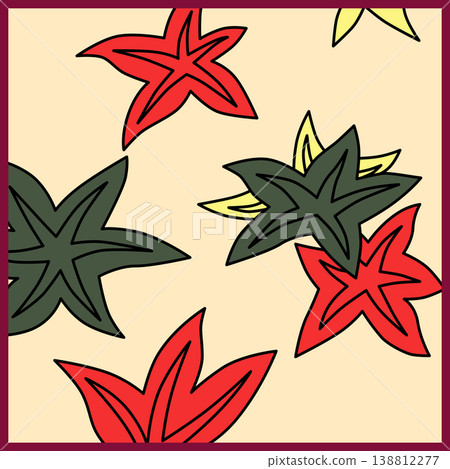 Maple leaf and square hanafuda cards Maple leaf and square hanafuda cards 138812277