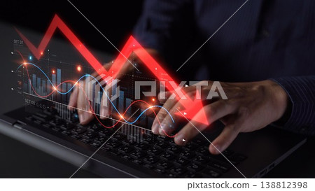 Economic Crisis with Financial Downtrend Arrow and Volatile Market Graph Muxer Economic Crisis with Financial Downtrend Arrow and Volatile Market Graph Muxer 138812398
