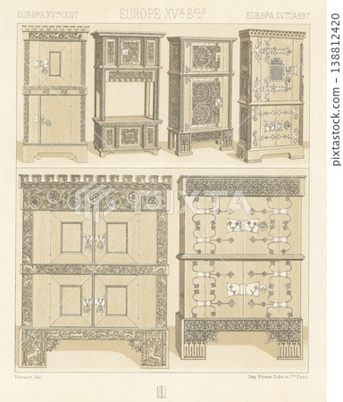早期現代歐洲家具插圖 138812420