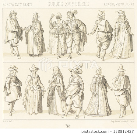 Illustrations of folk costumes from early modern Europe Illustrations of folk costumes from early modern Europe 138812427