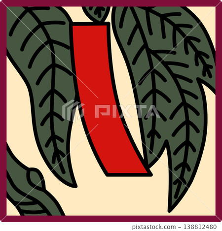 Square Hanafuda cards featuring horse chestnut wood strips. Square Hanafuda cards featuring horse chestnut wood strips. 138812480