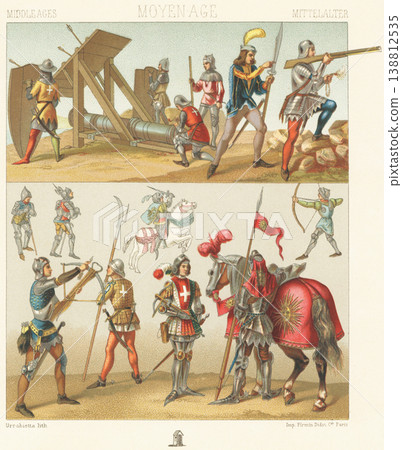 中世紀歐洲士兵的插圖 中世紀歐洲士兵的插圖 138812535