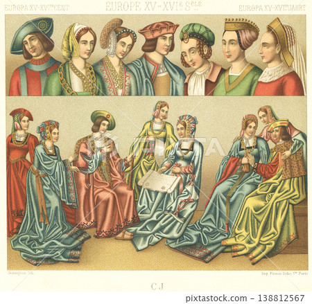 Illustrations of folk costumes from early modern Europe Illustrations of folk costumes from early modern Europe 138812567