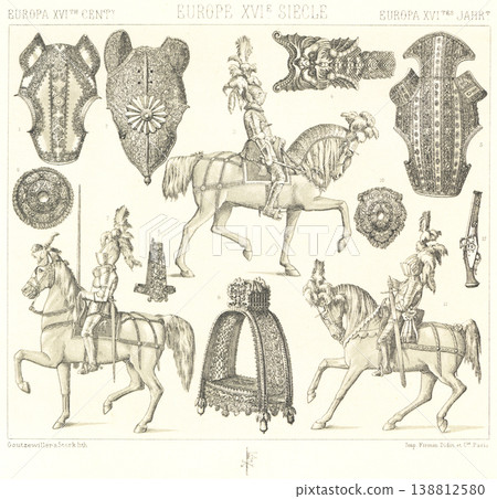 Illustrations of knights from early modern Europe Illustrations of knights from early modern Europe 138812580