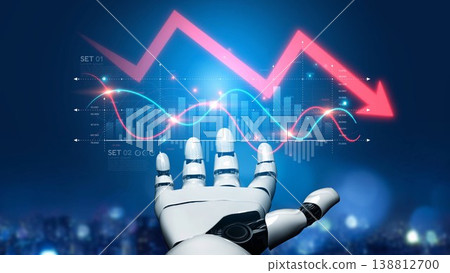 Economic Crisis with Financial Downtrend Arrow and Volatile Market Graph Muxer 138812700