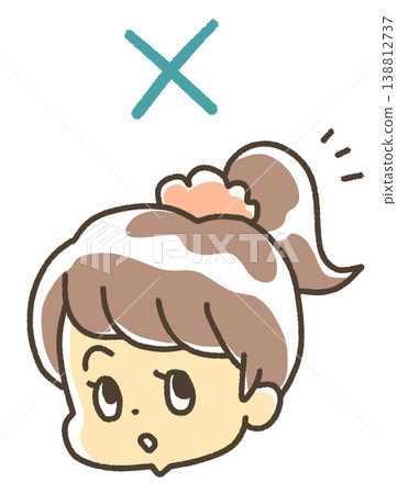 Inappropriate positions for hair ties during a health checkup Inappropriate positions for hair ties during a health checkup 138812737