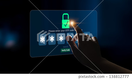 A digital interface showcasing a user entering an OTP code for secure verification. The scene emphasizes modern technology and user interaction for enhanced security. Sigmoid A digital interface showcasing a user entering an OTP code for secure verification. The scene emphasizes modern technology and user interaction for enhanced security. Sigmoid 138812777