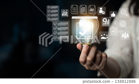 Business process checklist and quality assurance management concept Parse Business process checklist and quality assurance management concept Parse 138812886