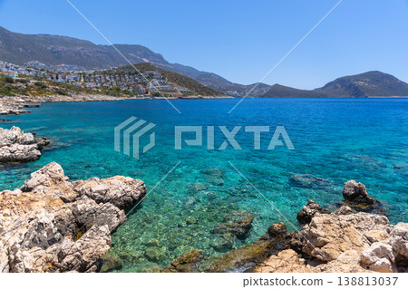 Wild beach of Kalkan, Turkey. Landscape photo Wild beach of Kalkan, Turkey. Landscape photo 138813037