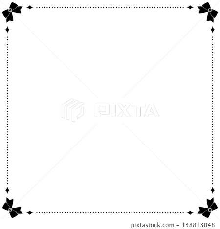 Simple ribbon square frame - black 138813048