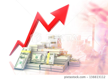 Digital graph chart of dollar growth 138813112