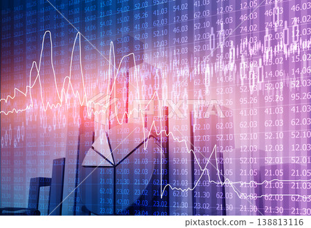 Digital graph chart of stock market and exchange 138813116