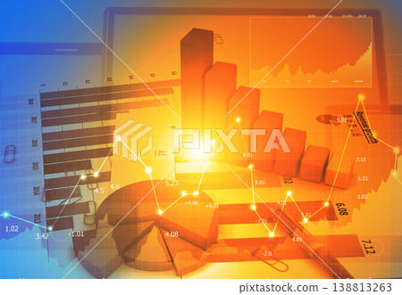 Digital graph chart of stock market and exchange Digital graph chart of stock market and exchange 138813263