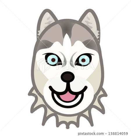 Siberian Husky face illustration Siberian Husky face illustration 138814059
