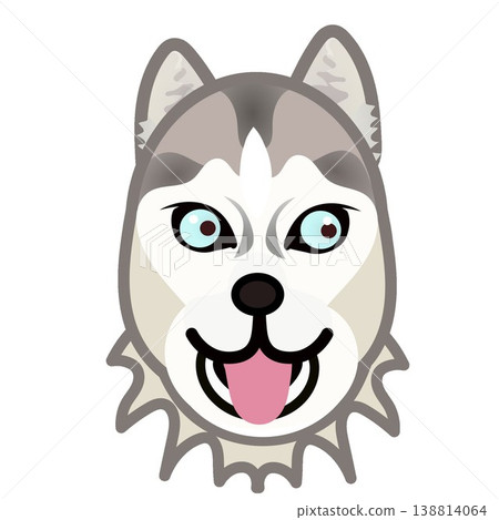 Siberian Husky face illustration 138814064