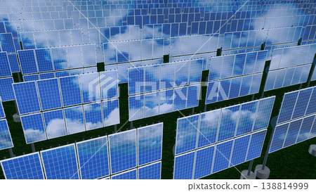 Solar panels - renewable energy concept. 3D rendering 138814999