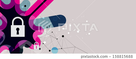 Cyber technology protecting data for business and internet project. Cyber technology protecting data for business and internet project. 138815688