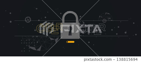 Cyber technology protecting data for business and internet project. 138815694