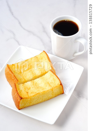 French Toast and Coffee - Thick-cut French toast and freshly brewed coffee for breakfast 138815729